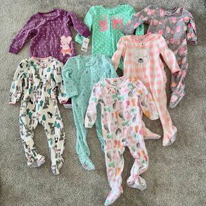 Girls 18 month Carter's Loose-Fit Flame Resistant Fleece Footed Pajama Set, NWOT